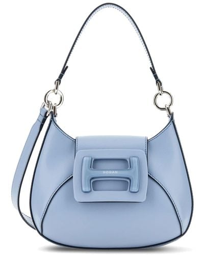 Hogan Mini Hobo Leather Shoulder Bag - Blue