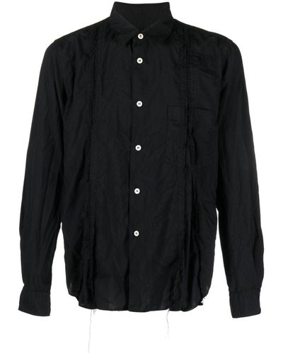COMME DES GARÇON BLACK Distressed-effect Long-sleeve Shirt - Black