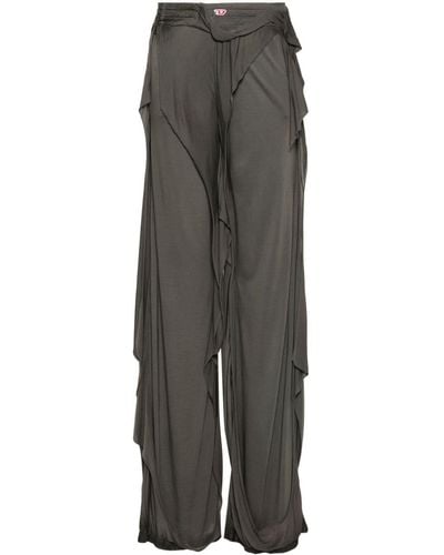 DIESEL P-ovedel Draped Track Trousers - Grey