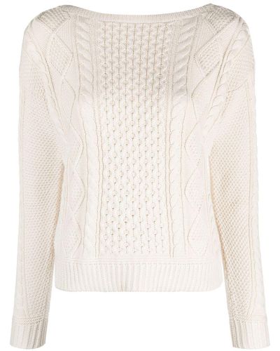 Lauren by Ralph Lauren Cable-knit Long-sleeve Sweater - Natural