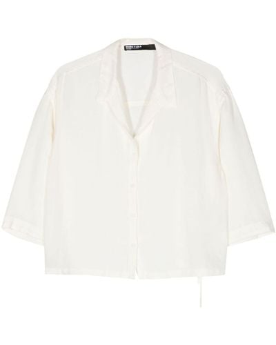 Bimba Y Lola Straight-hem Linen Shirt - White