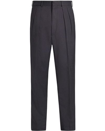Tom Ford Pleated Silk Pants - Blue