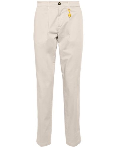 Manuel Ritz Garment-dyed Straight Trousers - Natural