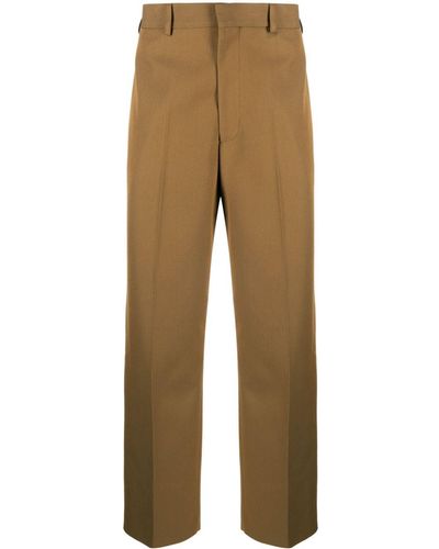 Palm Angels Straight-leg Cotton Trousers - Natural