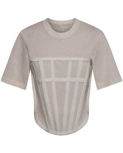 Dion Lee Camiseta con estilo de corsé - Gris