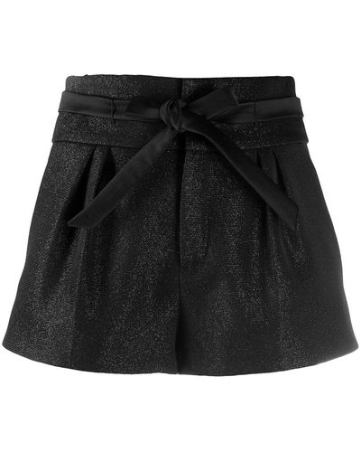 Saint Laurent Shorts con cintura lazada - Negro