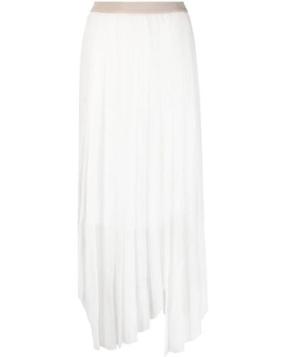 Peserico Pleated Asymmetric Skirt - White