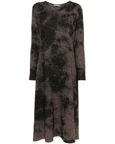 Suzusan Midi-jurk Met Tie-dye Print - Zwart
