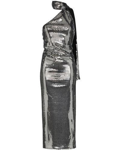 The Attico Sequinned Halterneck Dress - Metallic