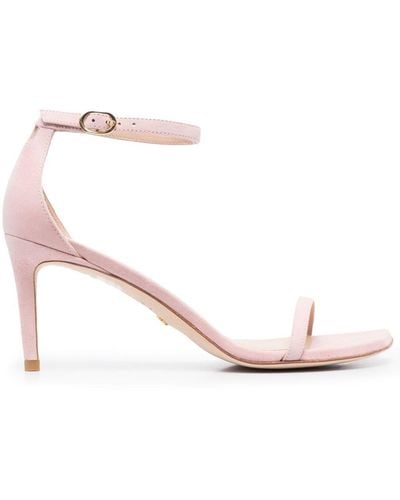 Stuart Weitzman Calf Suede 85mm Sandals - Pink
