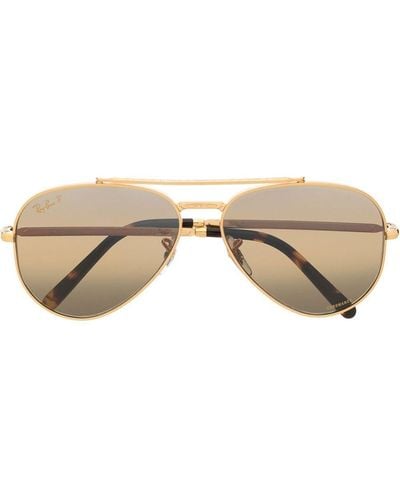 Ray-Ban Mirrored-lens Aviator Sunglasses - Metallic