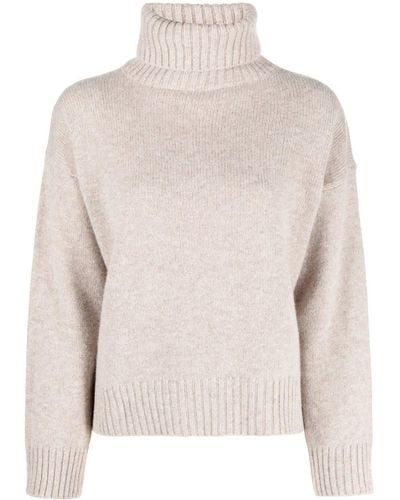 Sporty & Rich Wool Roll-neck Sweater - Natural