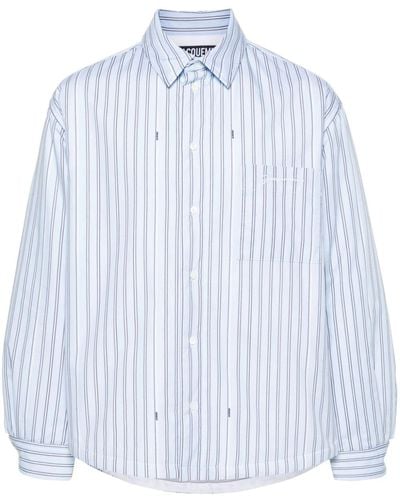 Jacquemus Gefüttertes Hemd mit Nadelstreifen - Blau