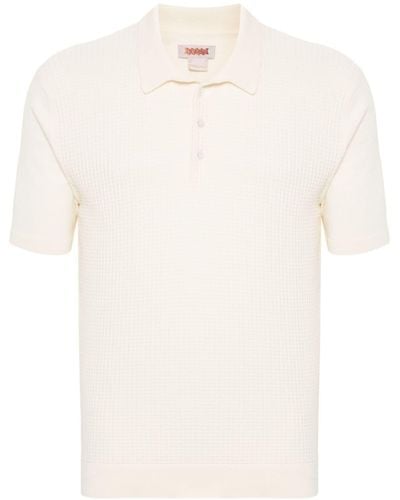 Baracuta Poloshirt mit Waffelstrick-Muster - Weiß