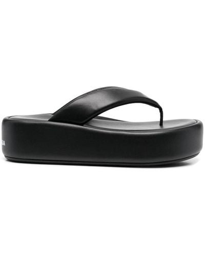 Balenciaga Rise Thong Platform Flip Flops - Black