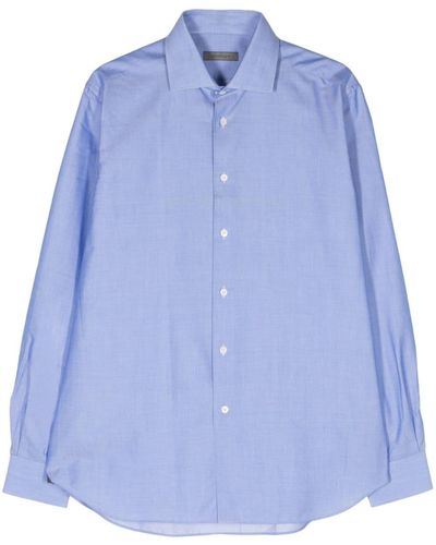 Corneliani Classic-collar cotton shirt - Blau