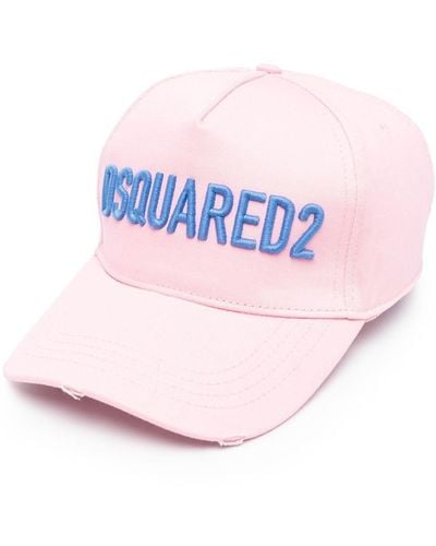 DSquared² Technicolor logo-embroidered baseball cap - Rosa