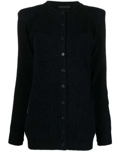 Wardrobe NYC Button-up Cotton Cardigan - Black