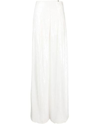 Nissa Semi-transparente Hose mit Pailletten - Weiß