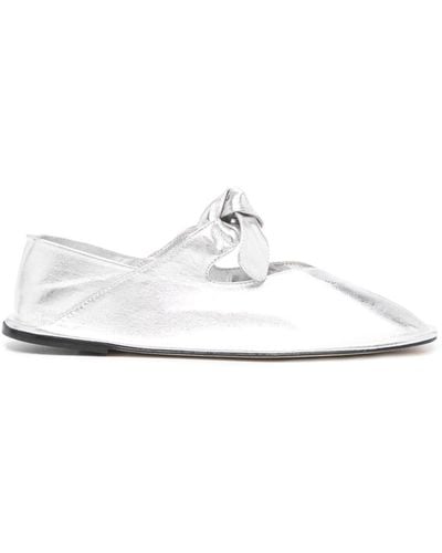 Hereu Llasada Metallic Ballerina Shoes - White