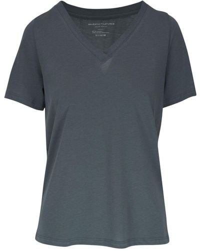Majestic Filatures V-neck Short-sleeve T-shirt - Grey