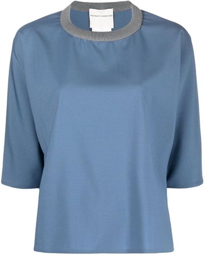 Stephan Schneider コントラストカラー Tシャツ - ブルー
