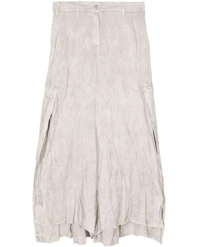 Masnada Layered Pleated Midi Skirt - White