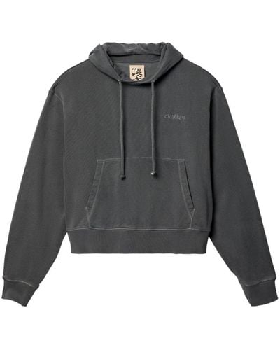 Camper Logo-embroidered Cotton Hoodie - Gray