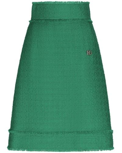 Dolce & Gabbana Raschel ツイード スカート - グリーン
