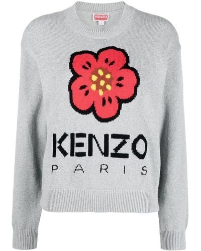 KENZO Boke Flower Intarsia Jumper - Grey