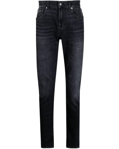 7 For All Mankind Straight-leg Washed Jeans - Blue