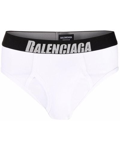 Balenciaga Calzoncillos con logo en la cinturilla - Blanco