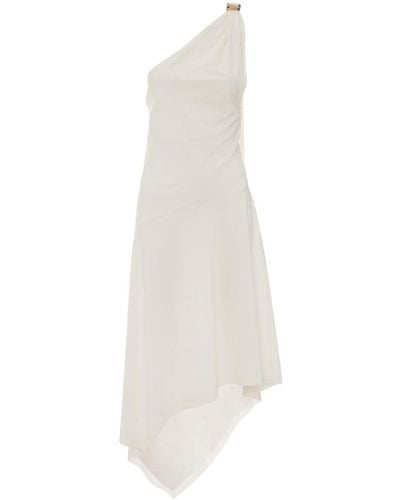 JW Anderson Robe mi-longue à une épaule - Blanc