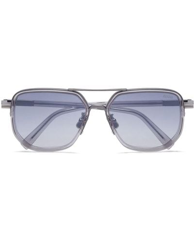 Zegna Transparent Pilot-frame Sunglasses - Blue