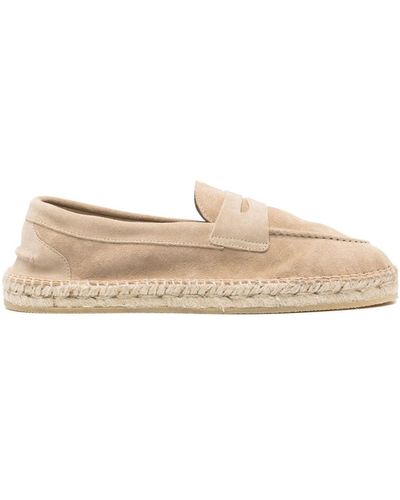 Peserico Penny-slot Suede Loafers - Natural