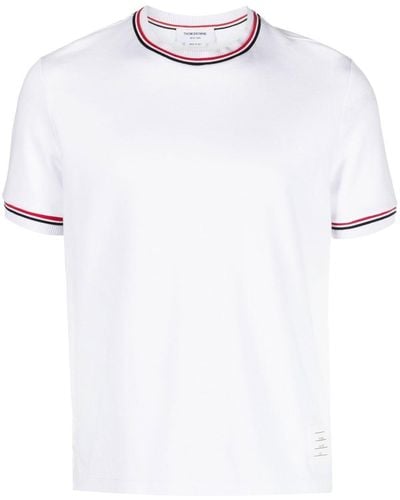 Thom Browne T-Shirt mit Logo-Patch - Weiß