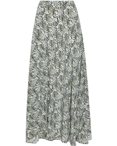 Isabel Marant Sakura Graphic-print Maxi Skirt - Grey