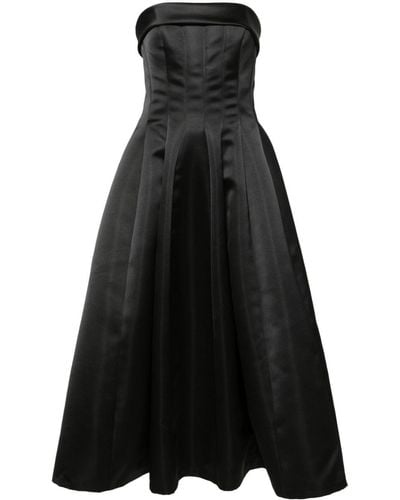 Philosophy Di Lorenzo Serafini Strapless Pleated Midi Dress - Black