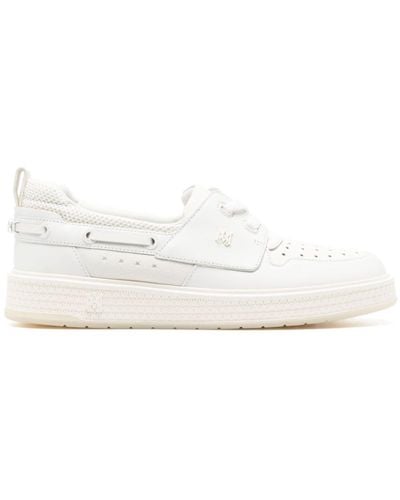 Amiri Perforated Leather Boat Shoes - White