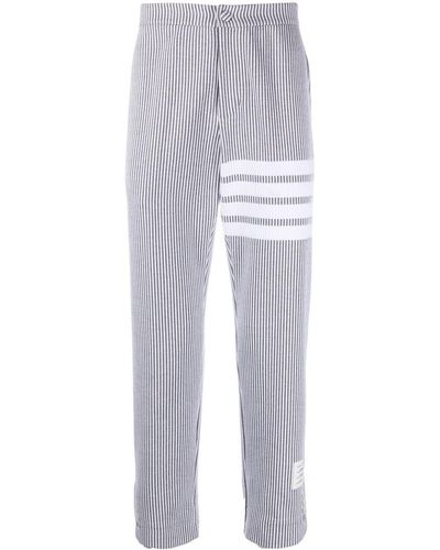 Thom Browne Pantalon Met Vier Strepen - Wit