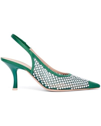 Malone Souliers Vesper 70mm Crystal-embellished Court Shoes - Green