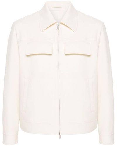 Lardini Ruben Zipped Shirt Jacket - Natural