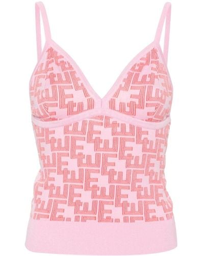 Essentiel Antwerp Fico Patterned-jacquard Knitted Top - Pink