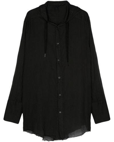 Masnada Abstract-print Cotton Shirt - Black