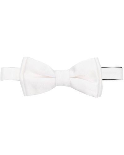 Paul Smith Contrasting-trim Silk Twill Bow Tie - White