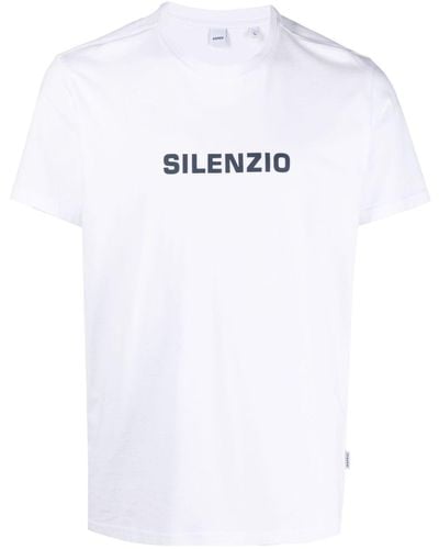 Aspesi T-Shirt mit "Silenzio"-Print - Weiß