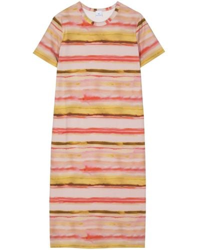 PS by Paul Smith Sunray striped T-shirt dress - Gris