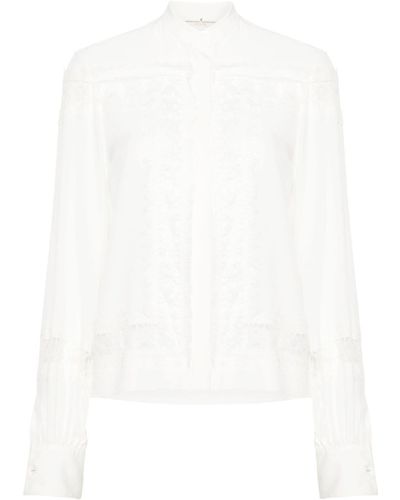 Ermanno Scervino Lace-panelling Silk Shirt - White