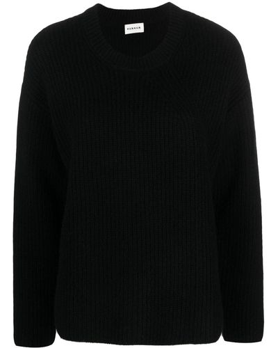 P.A.R.O.S.H. Ribbed-knit Cashmere Sweatshirt - Black