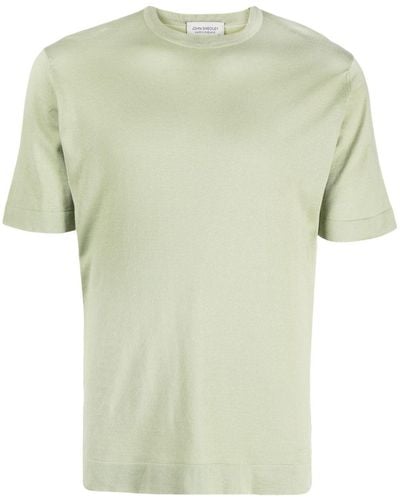 John Smedley Fein gestricktes T-Shirt - Grün